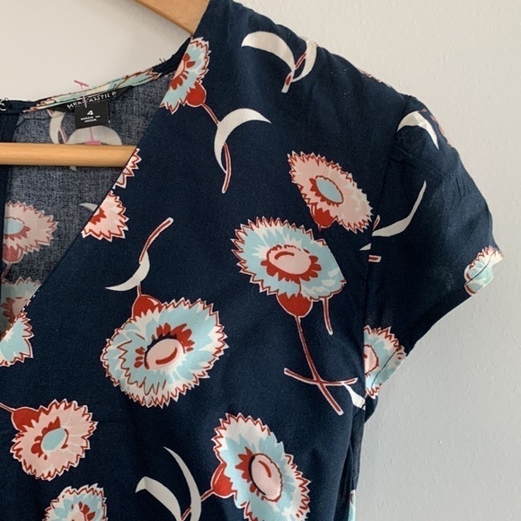 J. Crew Mercantile Floral Faux Wrap Dress Size 4 - Picture 5 of 17